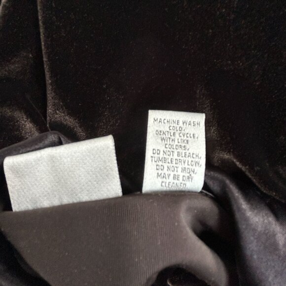 Chico's Brown Velvet Satin Trim Long Sleeve Jacket Size 1 Lightweight Stretch - Picture 4 of 7